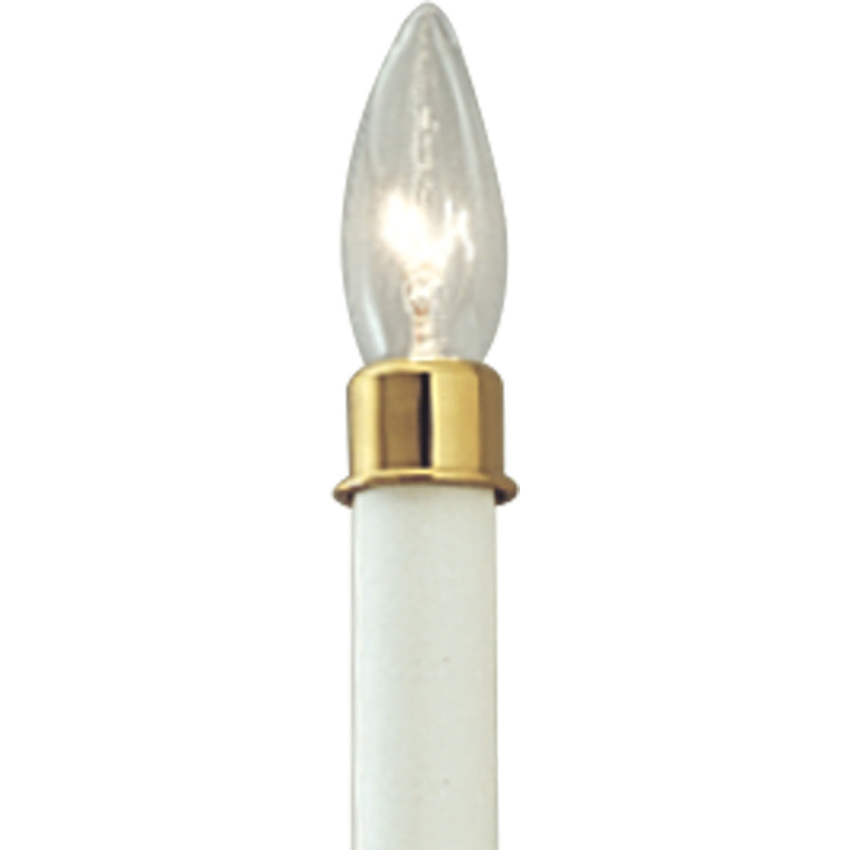 Optional polished solid brass candle-cap accessory to dress up traditional chandeliers. Fits standard lighting fixture candle sleeves available for use with candelabra-based fixtures.