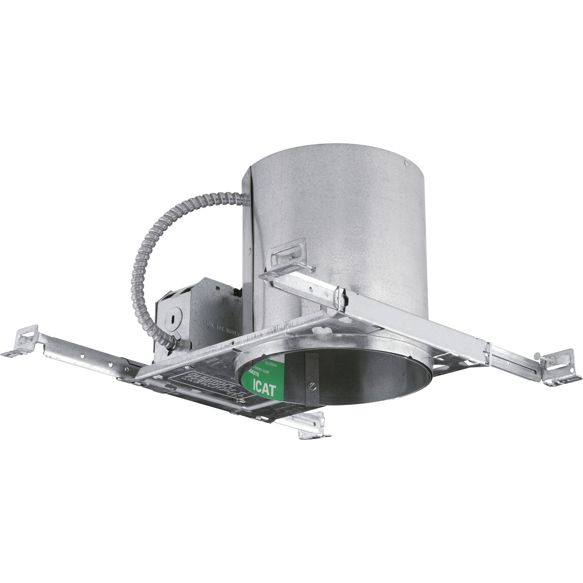 Quick connect unit can be installed in ceilings from 1/2 in to 1-1/2 in thick. Heavy duty mounting frame, full reflector design, UL & CUL listed for damp locations.