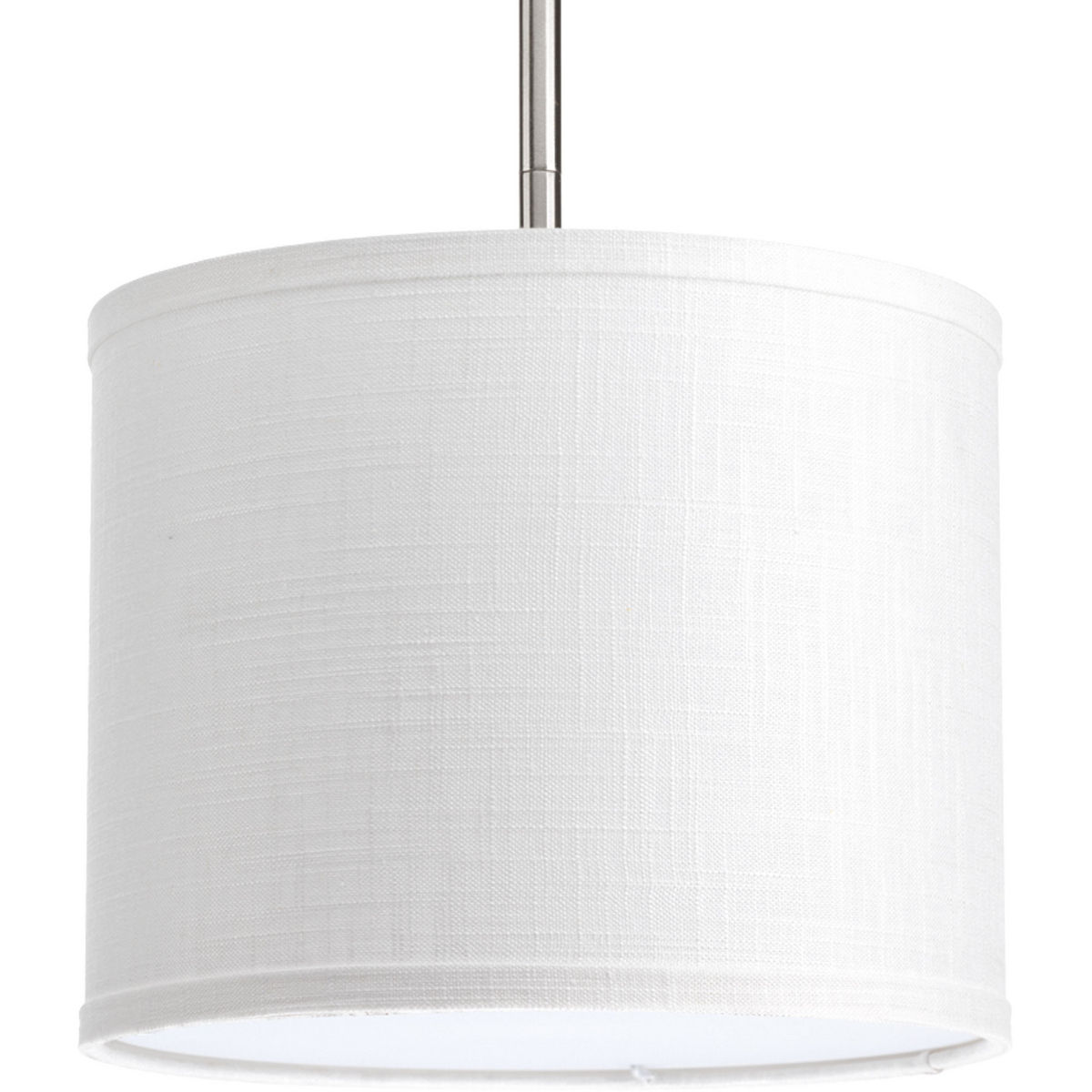 The Markor Series is a modular pendant system. The versatile series allow the choice of shades and stem kits. This 10 in shade with summer linen fabric is inspired by mid-century design. Acrylic bottom diffuser. This shade can be used with a variety of stem kits in CFL, LED and incandescent light sources. (Cannot be used with 3-light pendant kits.).