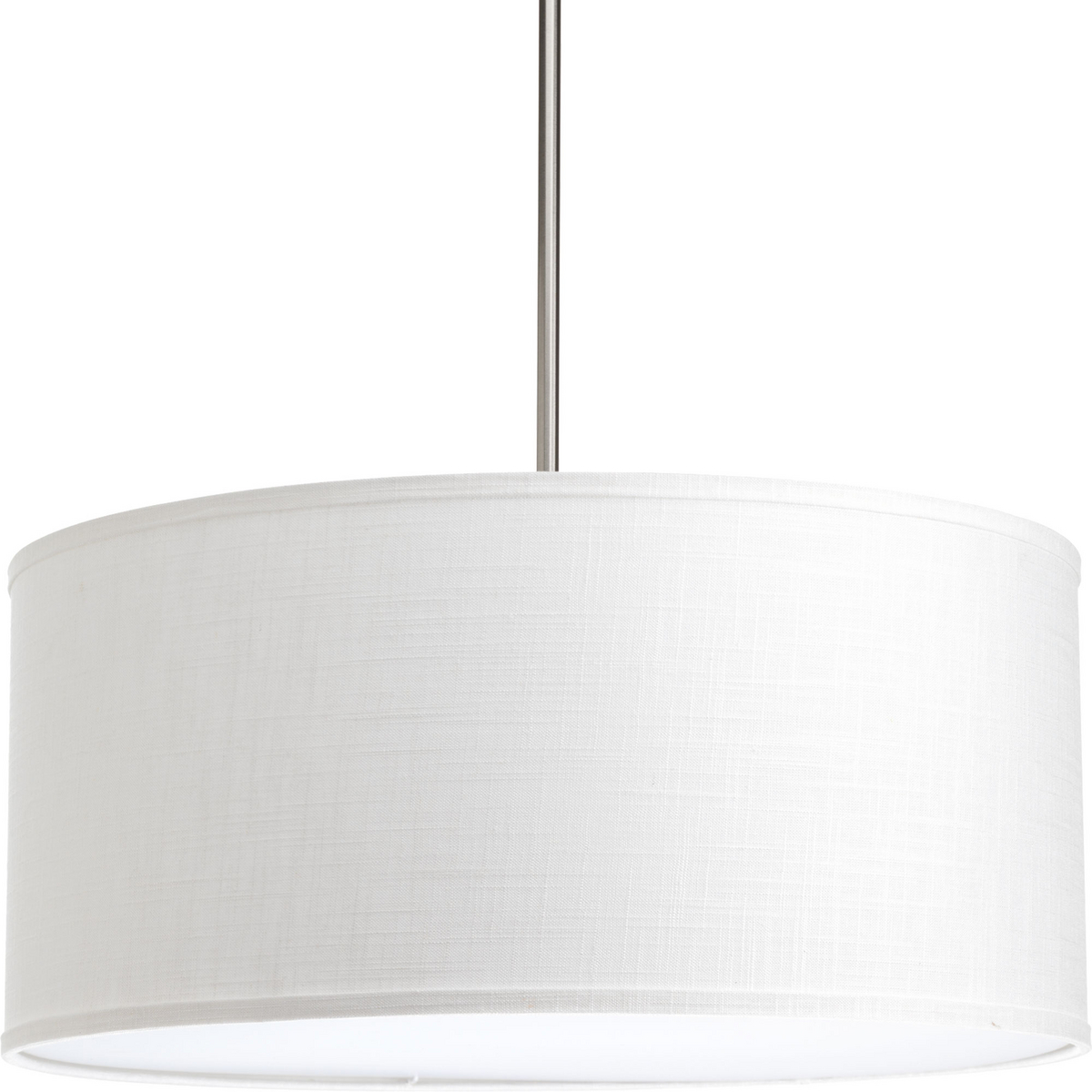 The Markor Series is a modular pendant system. The versatile series allow the choice of shades and stem kits. This 22 in shade with summer linen fabric is inspired by mid-century design. Acrylic bottom diffuser. This shade can be used with a variety of stem kits from 1 to 3 light in CFL, LED and incandescent light sources.