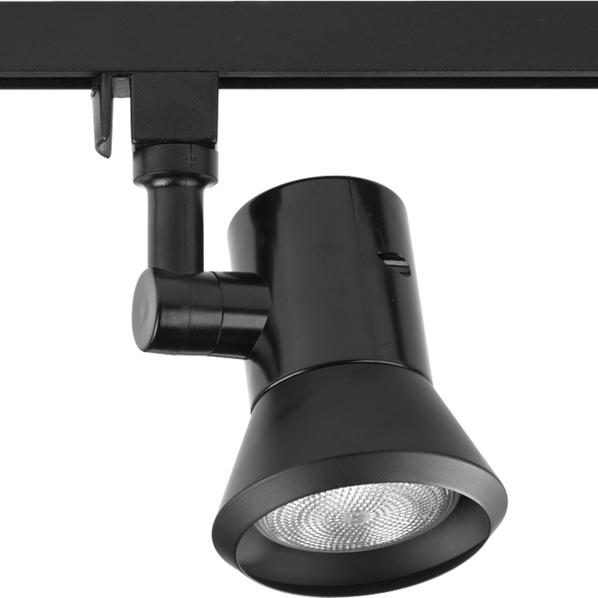 Alpha Trak Shallow profile black non-metallic small track head. Constructed with a molded fitter with aluminum reflector. Fits Progress Lighting Alpha Trak.