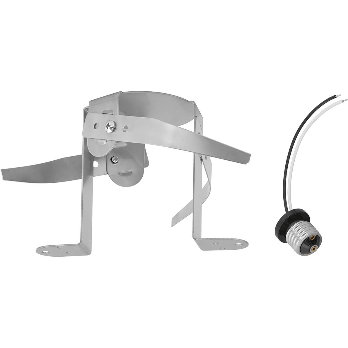 Hardware for P8222 to make it available for recessed installation. Mounting option fits 6 in, 5 in, 4 in recessed housings. Edison base adapter included.