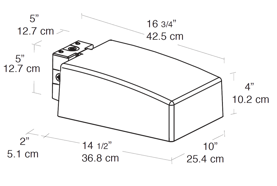 Aj Area Light 70W,Hps Qt HPF Flat Wall mount with 120V photocell, Bronze