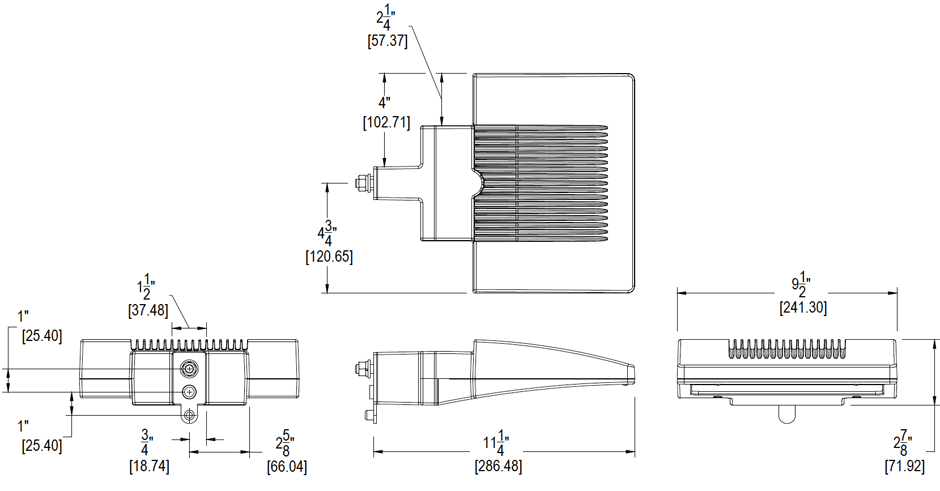 LED Area Light 26W, 5000k, LED with Square Pole Mount Adaptor, Bronze