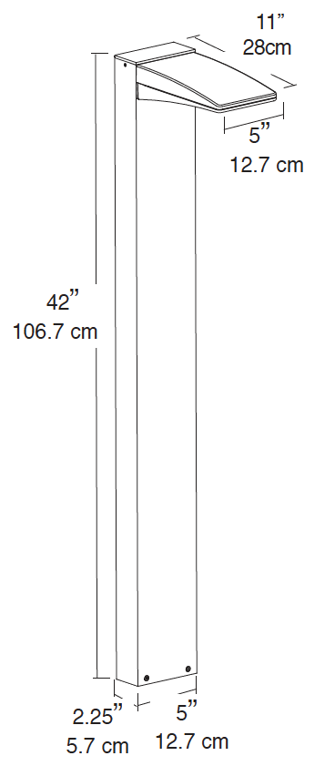 LED Bollard 42 Inch 10W, 5000k, White