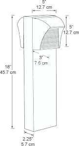LED Bollard 18 Inch 2 X 5W, 5000k with 2 Square SLED, Bronze