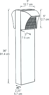 LED Bollard 36 Inch 2 X 5W, 5000k with 2 Square SLED, Bronze