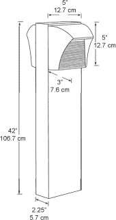 LED Bollard 42 Inch 2 X 5W, 4000k with 2 Square SLED, Bronze