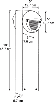 LED Bollard 18 Inch 2 X 5W, 3000k with 2 Round SLED, Bronze