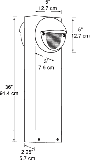 LED Bollard 36 Inch 2 X 5W, 5000k with 2 Round SLED, White