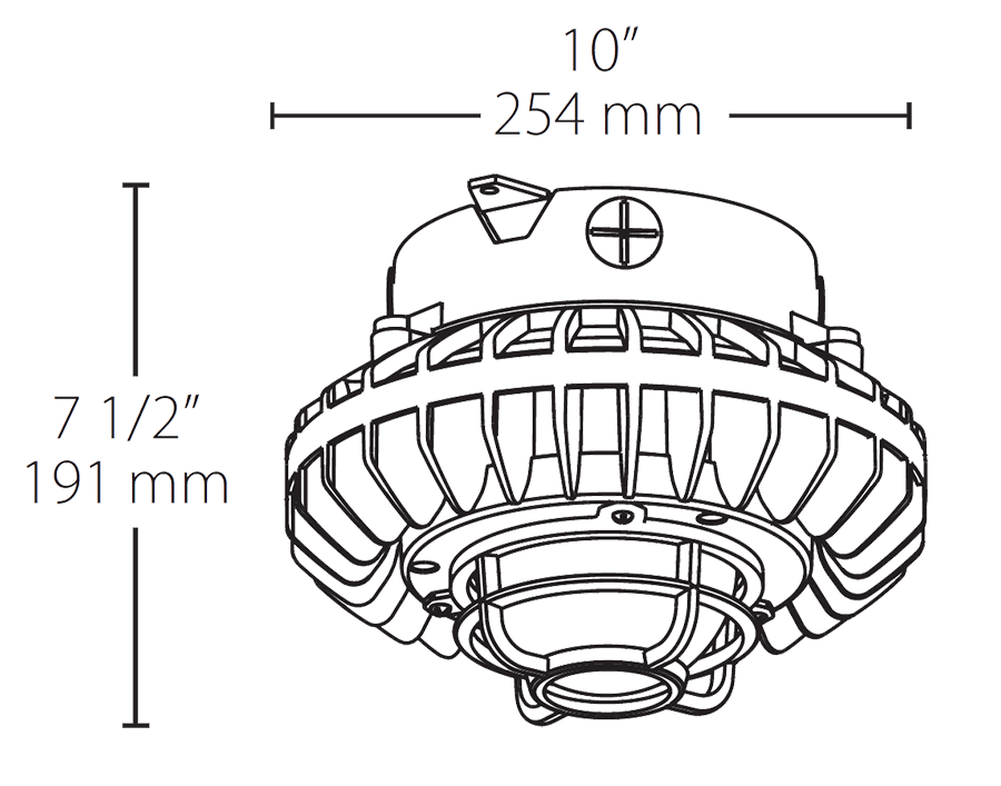 Hazardous, . LED 26W, 5000k, LED Ceiling, Clear Flat Lens Die Cast Guard