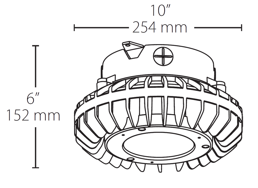 Hazardous, . LED 42W, 5000k, LED Ceiling with, Frosted Flat Lens Gray