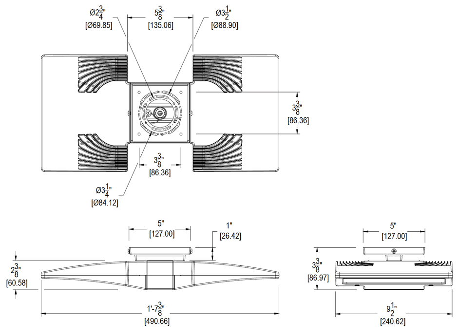 LED Ceiling 2 X 18W, 4000k, Bronze