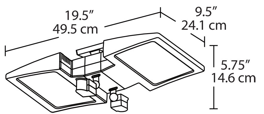 LED Ceiling 2 X 26W, 5000k with 2 Mini Sensors Bilevel Bnz