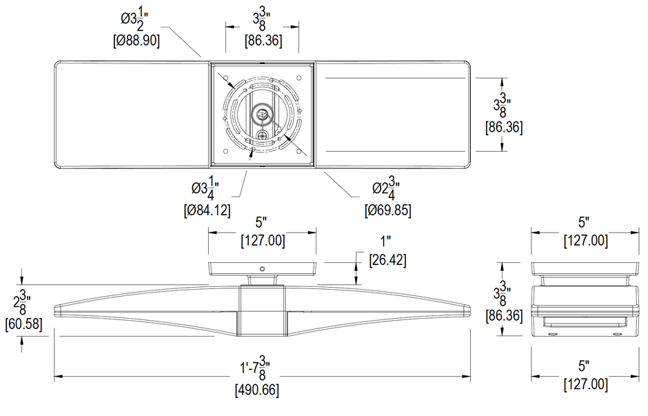 LED Ceiling 2 X 10W, 5000k, LED, Bronze