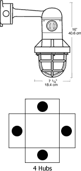 Explosionproof Incan Bracket Guard 4 Hubs 1/2 Inch