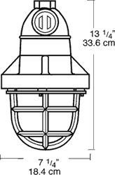 Explosionproof Incan Pendant with O Guard 1/2 Inch Hub
