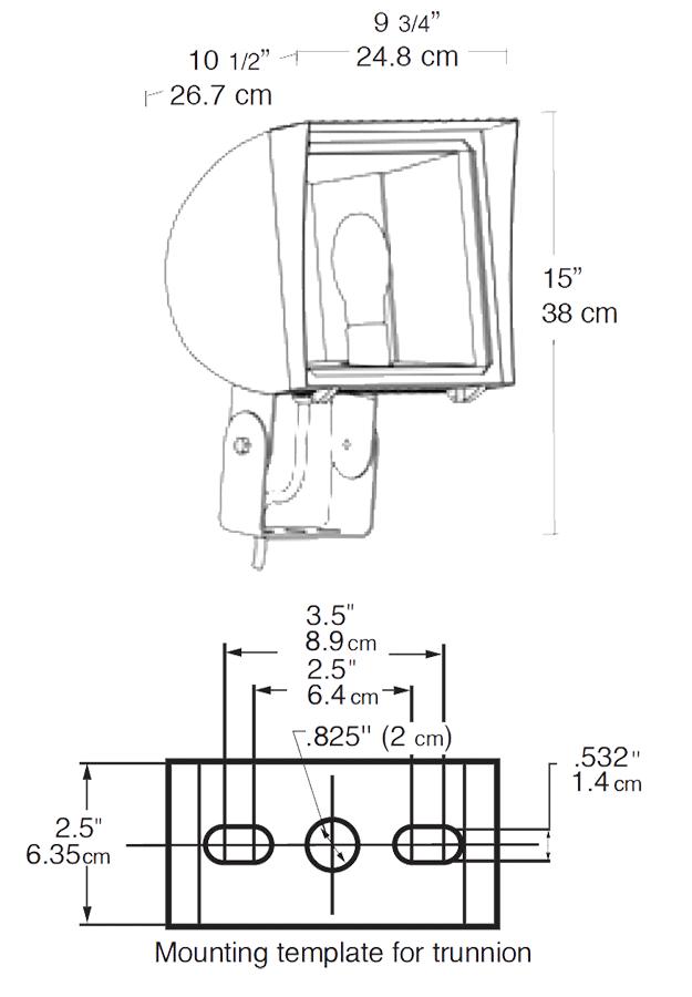 FlexFlood, 100W,Mh Qt HPF Trunnion with Lamp with 120V photocell, White