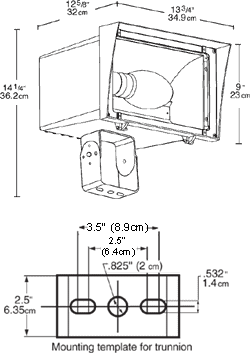 Flood,zilla 400W,Hps Qt HPF And Lamp Trunnion, Bronze