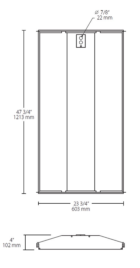 Troffer Center Basket 2X4 49W, 120-277V, Dimmable, 4000k, White