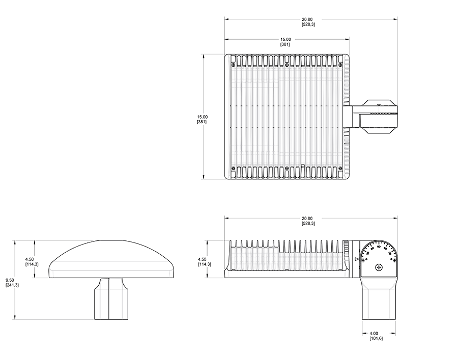 ALED 50W, Type III with Slipfitter 480V, 5000k, LED, White