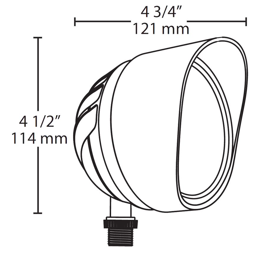 Bullet Flood, 12W, 3000k, LED 120V with Hood & Lens, Bronze