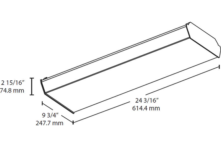 Surface Wrap 2Ft 25W, 3500k, 0-10V, Dimmable, 120-277V, White