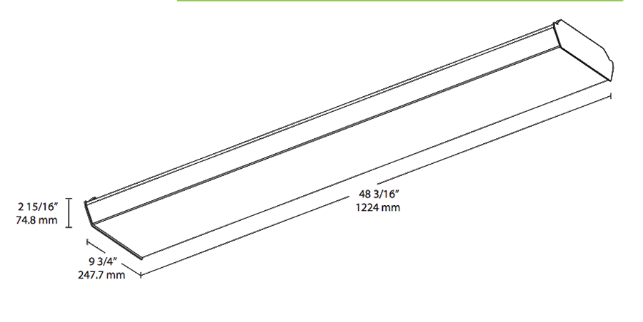 Surface Wrap 4Ft 36W, 5000k, 0-10V, Dimmable, 120-277V, White