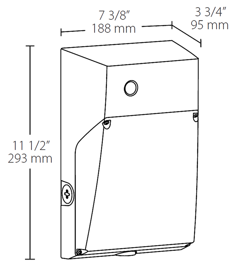 Tallpack LED 25W, 4000k, 0-10V, Dimmable, 120-277V photocell, Bronze