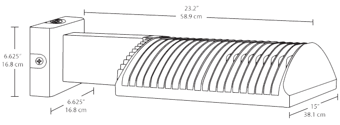 Lpack Wallpack 150W,Type III, 5000k, LED with 120V photocell, Bronze