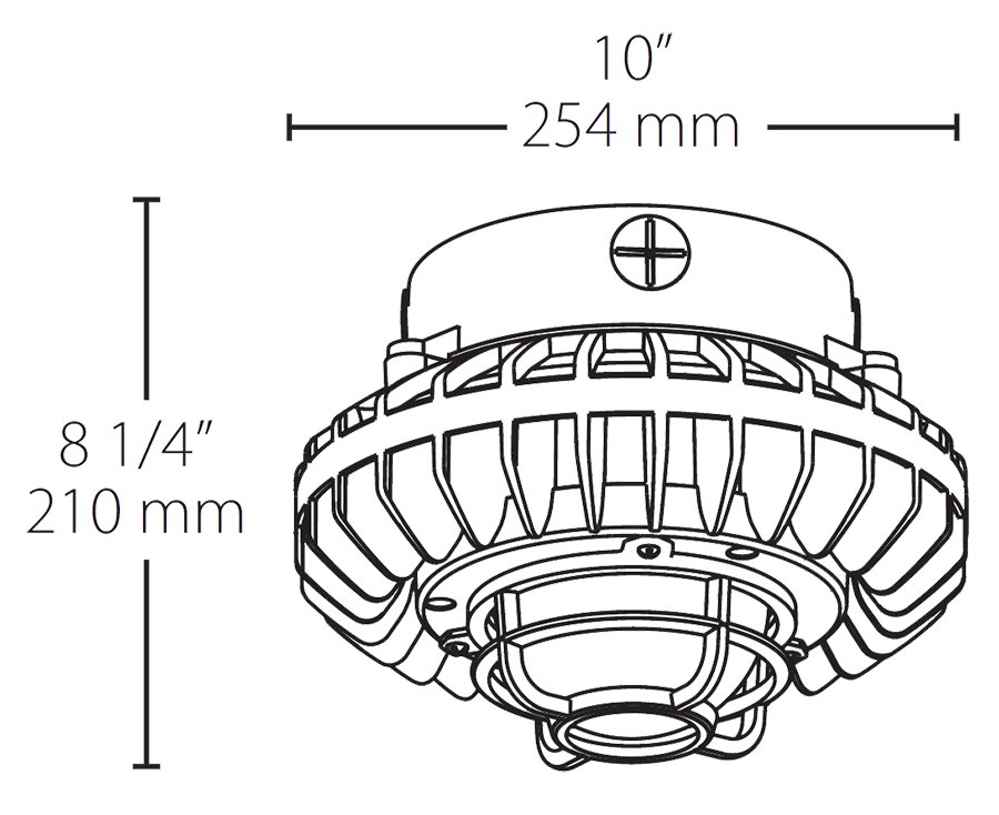 Hazardous, . LED 42W, 5000k, LED Pendant, Frosted Globe Die Cast Gd Gray