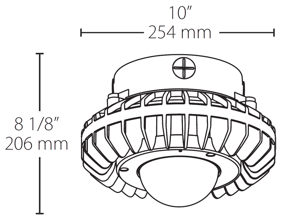 Hazardous, . LED 42W, 5000k, LED Pendant with, Frosted Globe Gray