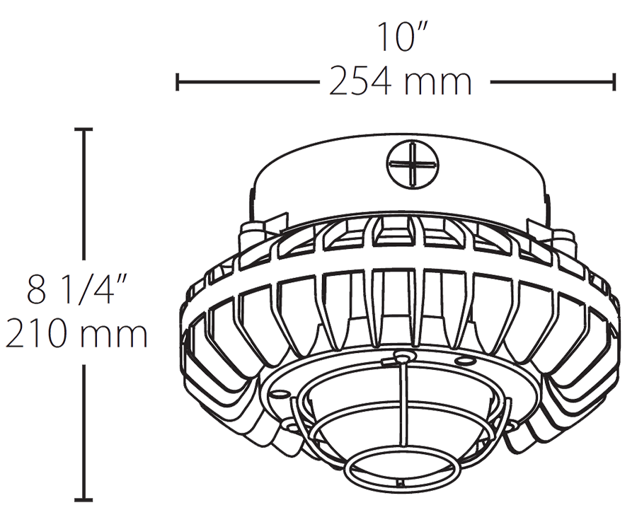 Hazardous, . LED 42W, 5000k, LED Pendant with, Frosted Globe Wire Gd Gray