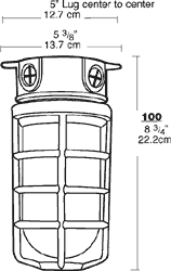 Vaporproof 200 3 Inch Box 1/2 Inch Hub With Glass Globe Cast Guard