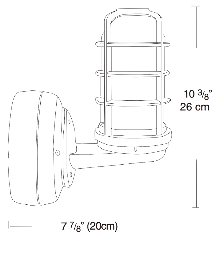 Vp CFL Ceiling Up light 13W,Qt 1/2 Inch Wall bracket Fr Globe& Guard