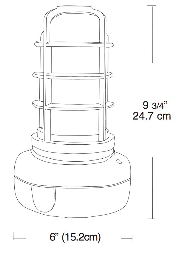 Vp CFL Up light 13W,Qt 3/4 Inch Glass Globe Dicast Guard