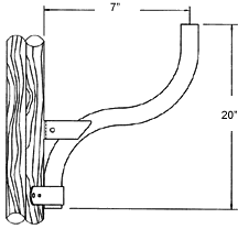 Wood Mount S Bracket 7 Inch Slipfitter