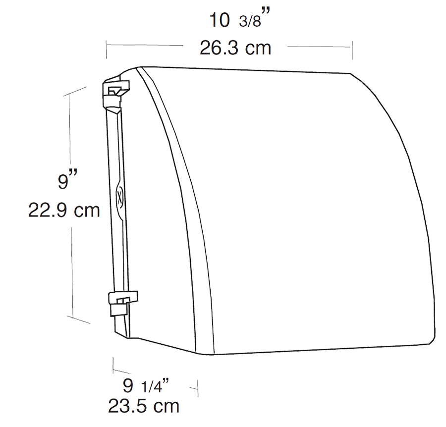 Wallpack 50W,Hps 120V HPF Full Cutoff Lamp with 120V photocell, White