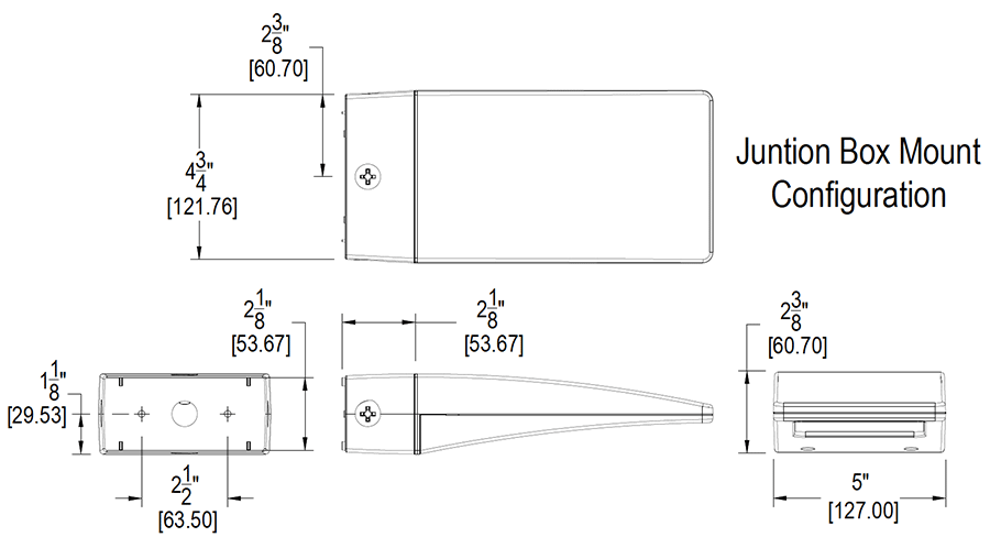 Lpack 13W, 5000k, LED 120 To 277V with Junc Box & Surface Plt Bnz