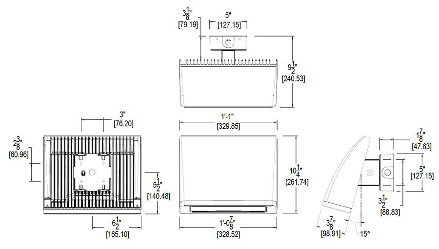 Lpack Wallpack 52W,Full Cutoff LED, 4000k, White