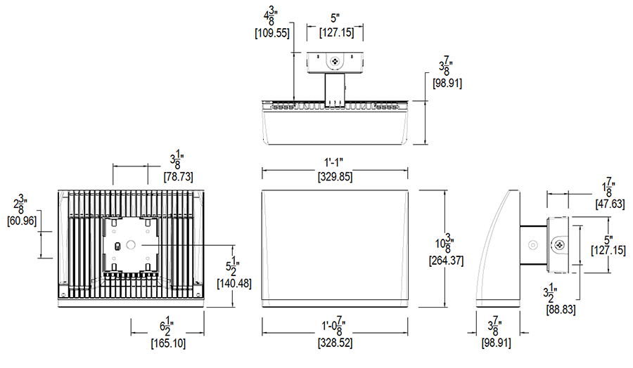 Lpack Wallpack 52W,Full Cutoff, 4000k, LED with 277V Swivel Photocell