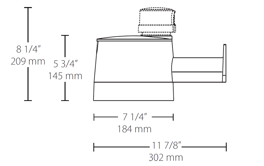 Yardblaster 26W, 5000k, LED, 120V 277V Twistlock Photocell, Silver Gray