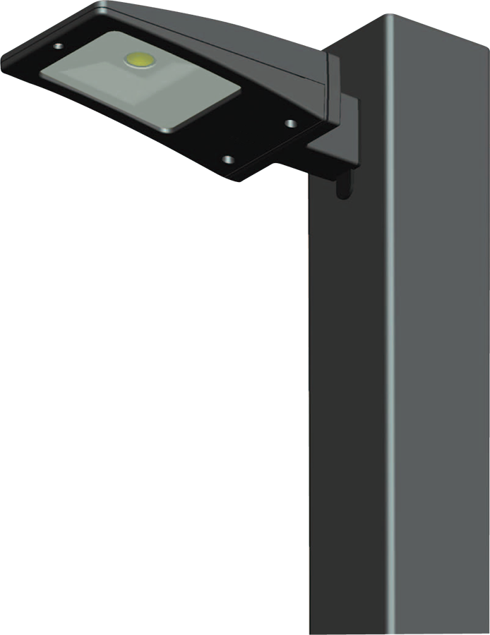 LED Area Light 10W, 3000k with Square Pole Mount Adaptor, Bronze