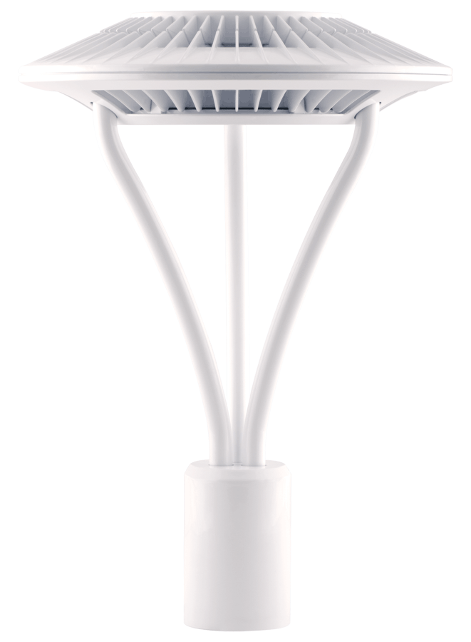Area Light Post Top 52W, 3000k, LED Type V, Clear Lens, White