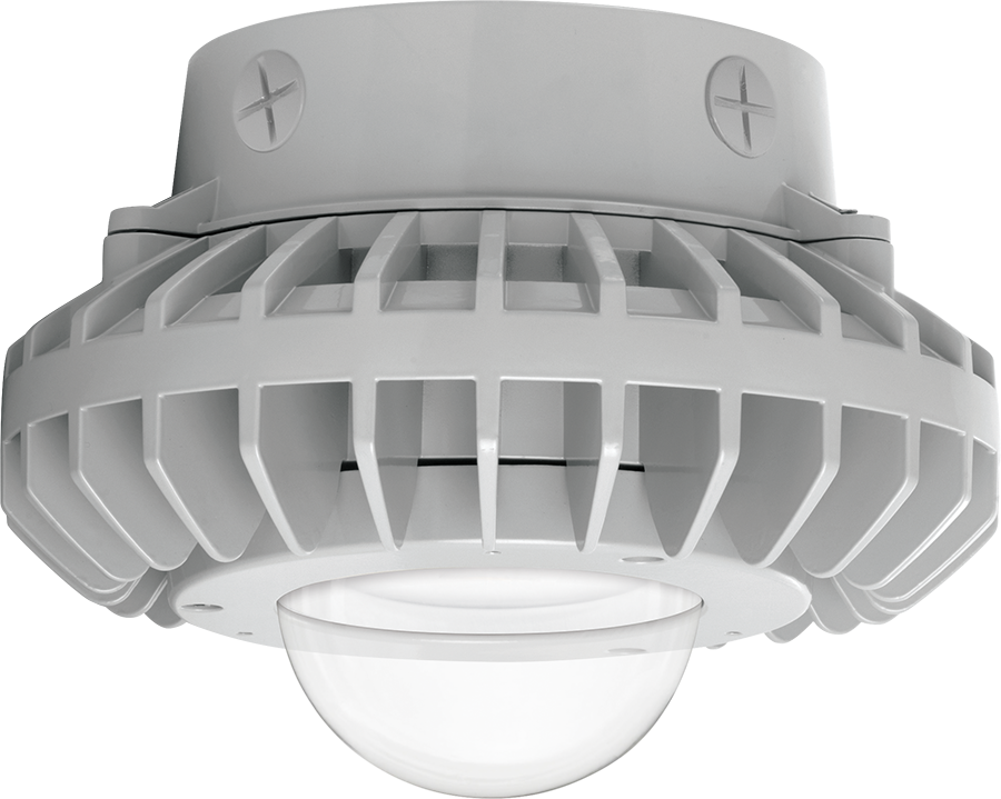 Hazardous, . LED 42W, 5000k, LED Ceiling with, Clear Globe Gray