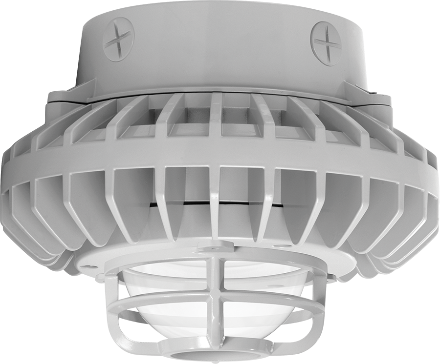 Hazardous, . LED 42W, 5000k, LED Ceiling, Clear Globe Die Cast Gd Gray