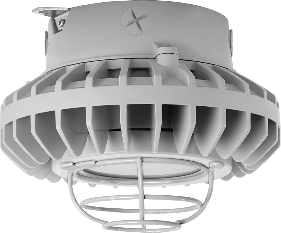 Hazardous, . LED 26W, 5000k, LED Ceiling, Frosted Flat Lens Wire Gd Gray