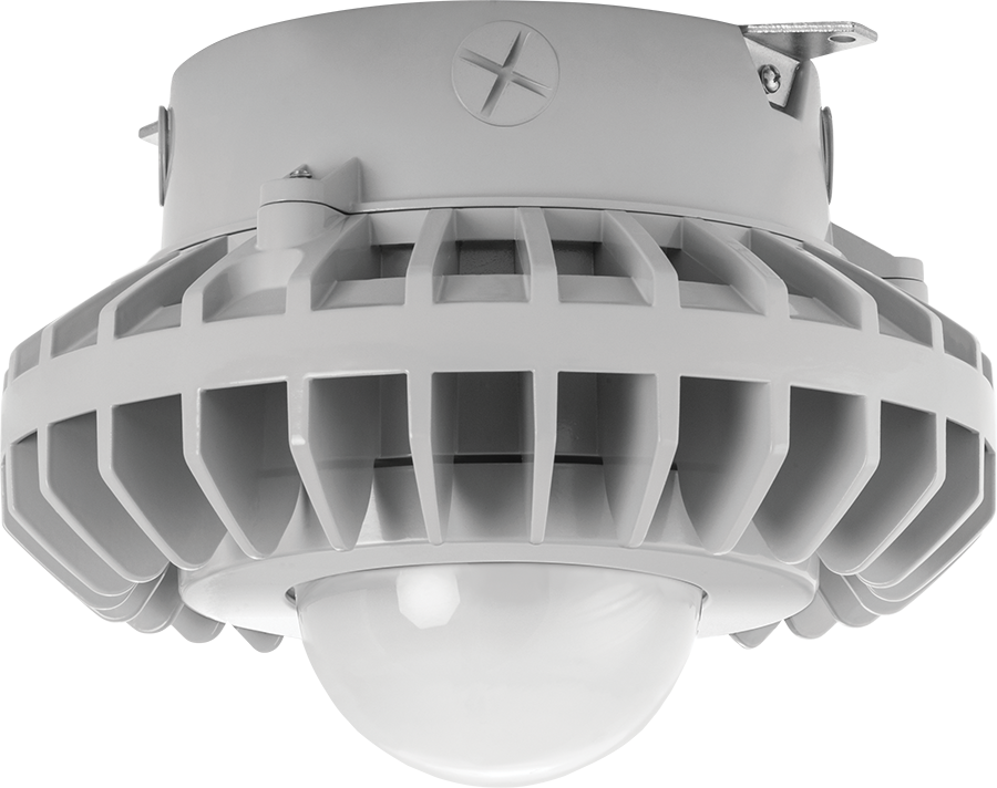 Hazardous, . LED 42W, 5000k, LED Ceiling with, Frosted Globe Gray