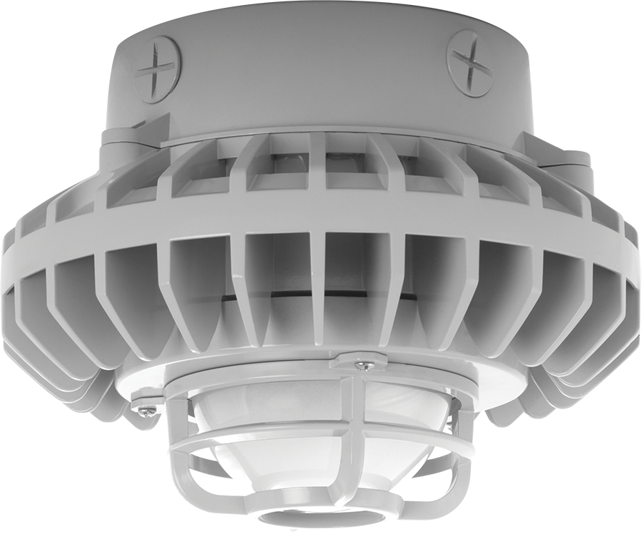 Hazardous, . LED 42W, 5000k, LED Ceiling, Frosted Globe Die Cast Gd Gray