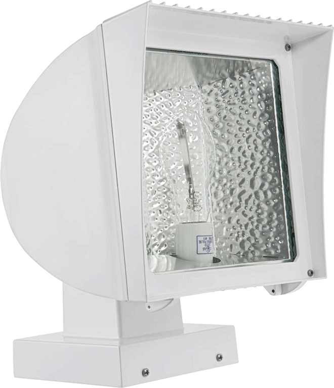 FlexFlood, 50W,Mh Qt HPF Wall mount with Lamp, White